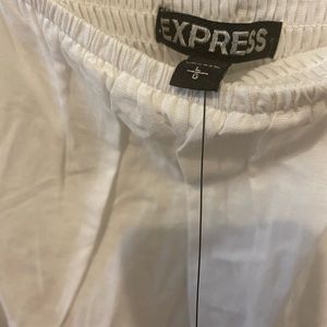 Express off shoulder white shirt